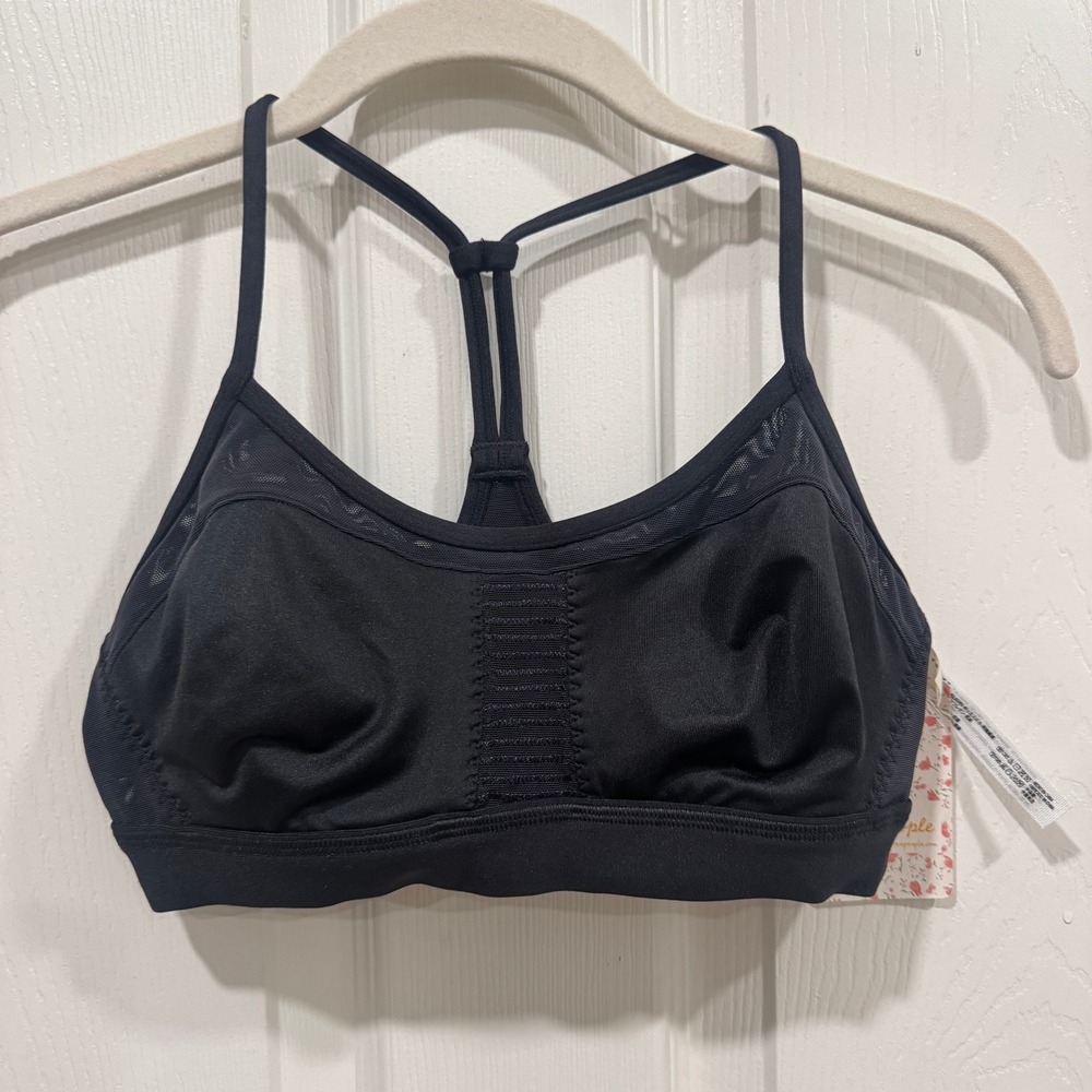 NWT Free People Black Racerback Sports Bra XS Activewear Comfort Support‎ - Picture 2 of 7